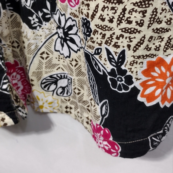 IB Difusion Floral Button Shirt Womens 2X Multicolor Artsy Retro Boho 90s Beach - Picture 4 of 8